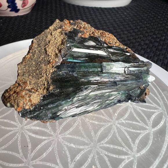Rare Natural Raw Vivianite Crystal Specimen on Matrix - Picture 5 of 14
